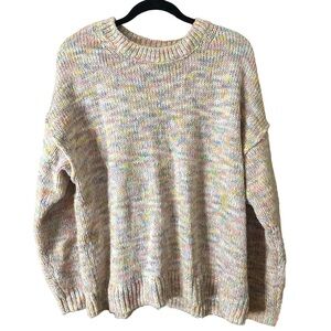 GAP Women's Pastel Knit Shaker-Stitch Crewneck Sweater Size XL Tall Cozy Fall